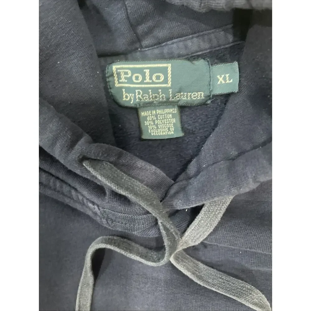 Polo Ralph Lauren Big Pony Hoodie Mens XL Blue #3 Pullover Sweatshirt Pocket